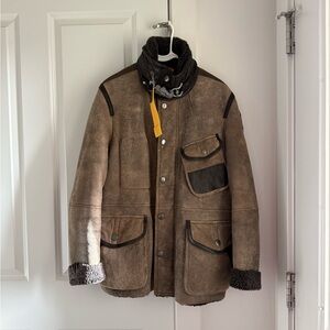 Parajumpers Brown Shearling Field Jacket